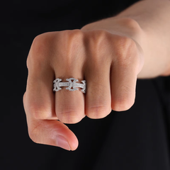 Ice Stone Luxury Hip Hop Moissanite Silver Ring