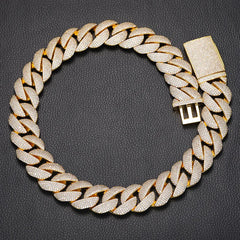 Luxury Iced Out 18K Gold Plated 22mm Cuban Link Chain Hip Hop 5 Rows 5A CZ Diamond Cuban Chain Necklace for Men