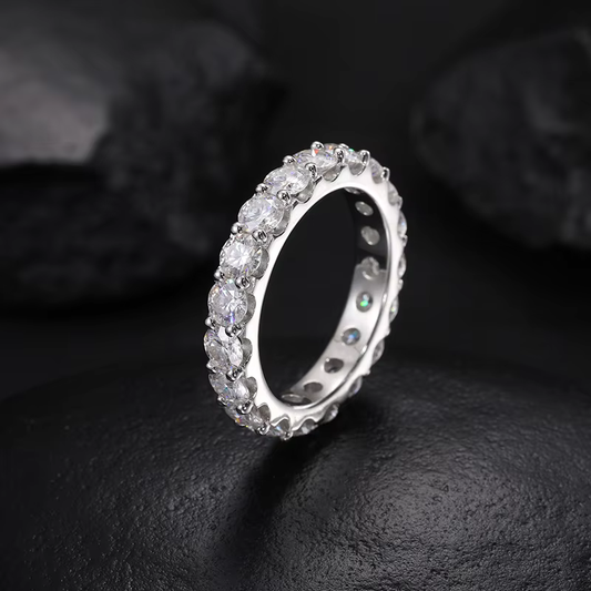 Ice Stone 4mm 0.3ct Moissanite Diamond S925 Silver Ring
