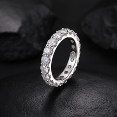 Ice Stone 4mm 0.3ct Moissanite Diamond S925 Silver Ring