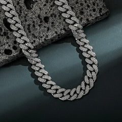 Ice Stone 13mm Punk Two-Row CZ Necklace