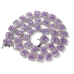 2022 New Arrival  Fashion Hot Selling 13mm Hip Hop CZ Brass 18K Gold Plated Chain Gold Plated Necklace Baguette Chain Men Women