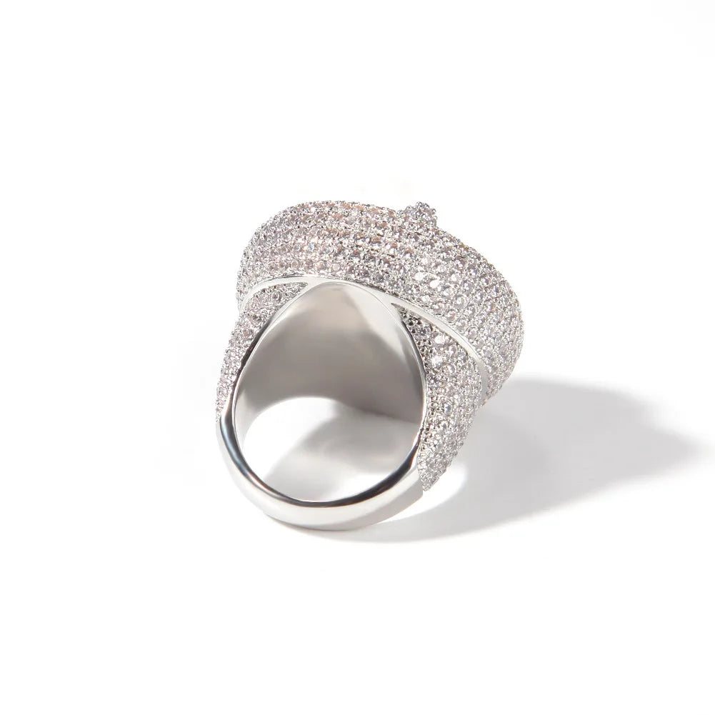 luxury custom name bling hip hop jewelry iced out letter rolling diamond rings men wholesale Brass AAA Zircon hip hop Jewelry