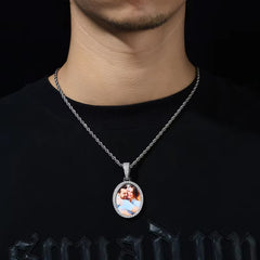 Ice Stone Iced Out 925 Sterling VVS D Moissanite Oval Pendant