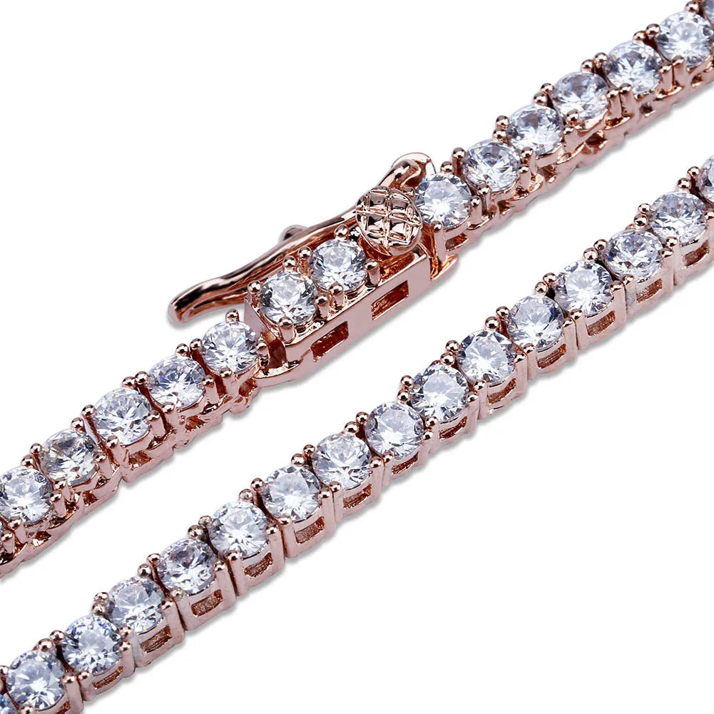 Hot Selling 6mm Tennis Chain Necklace Men Hip Hop Jewelry 16inch 18inch 20 Inch 24inch 30inch Zircon Iced Out Tennis Chain