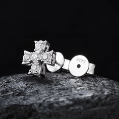 Ice Stone Sparkling Moissanite Four Leaf Stud Earrings