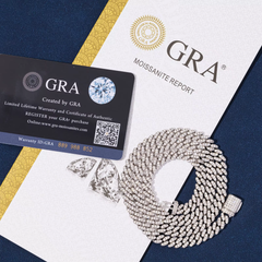 Ice Stone 6mm VVS Moissanite Cuban Chain Silver Men