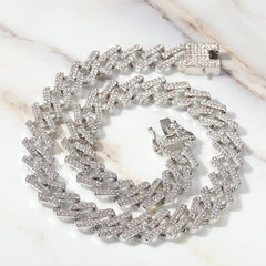 Luxury Wholesale Hip Hop Jewelry Thick Miami Exaggerated Cuban Chain Sterling Silver Iced Out Cuban Link Chain Alloy Men