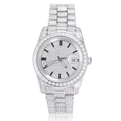 Ice Stone New Hip Hop Gold Plated Stainless Steel Quartz Watch