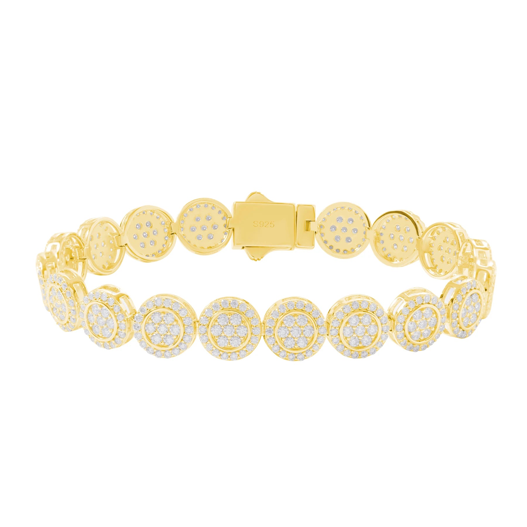 Bling Hip Hop 9mm Moissanite Tennis Chain Bracelet Sterling Silver 925 Pass Diamond Tester Fine Jewelry for Men and Women