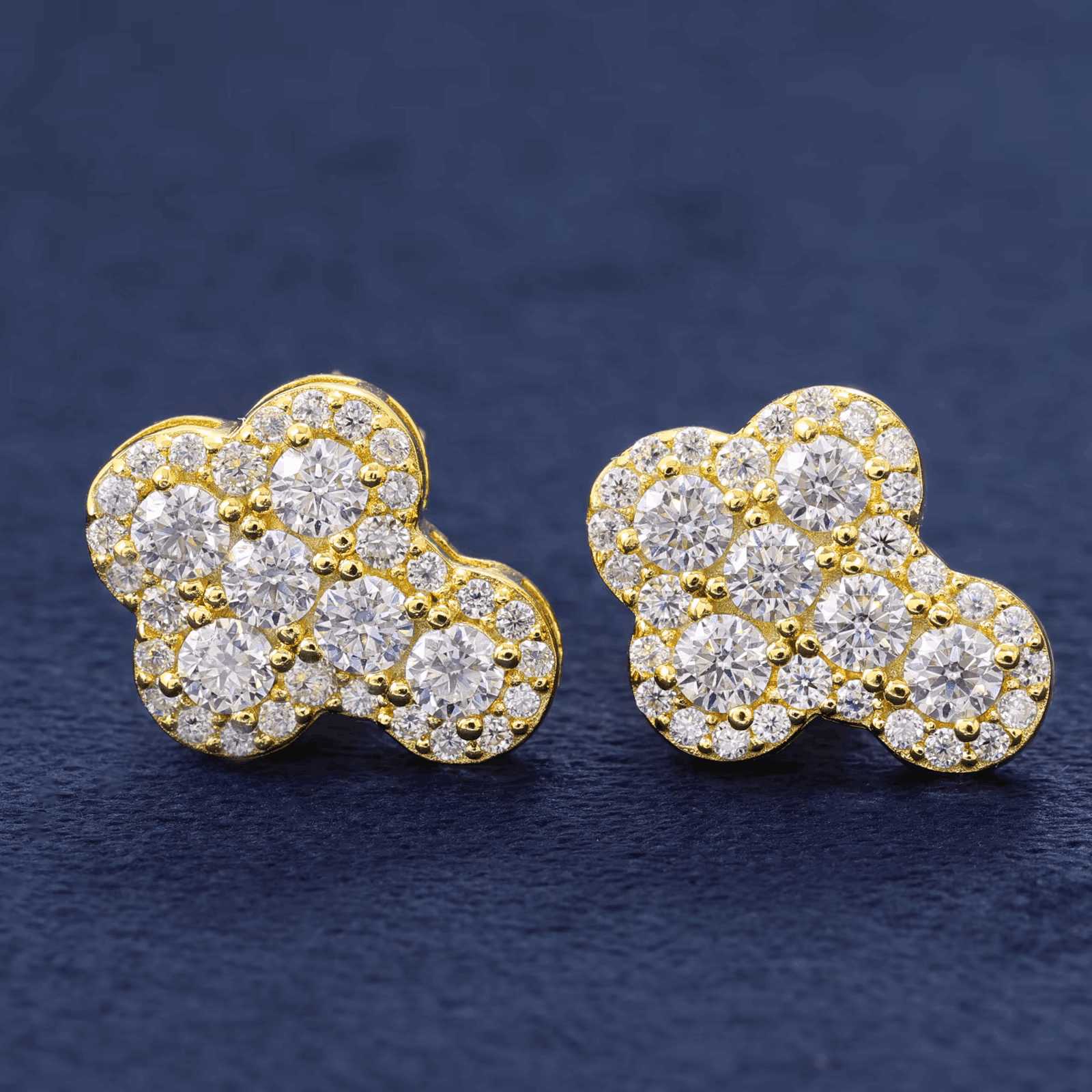 Ice Stone VVS Moissanite Cross Stud Earrings