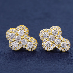 Ice Stone VVS Moissanite Iced Cross Stud Earrings