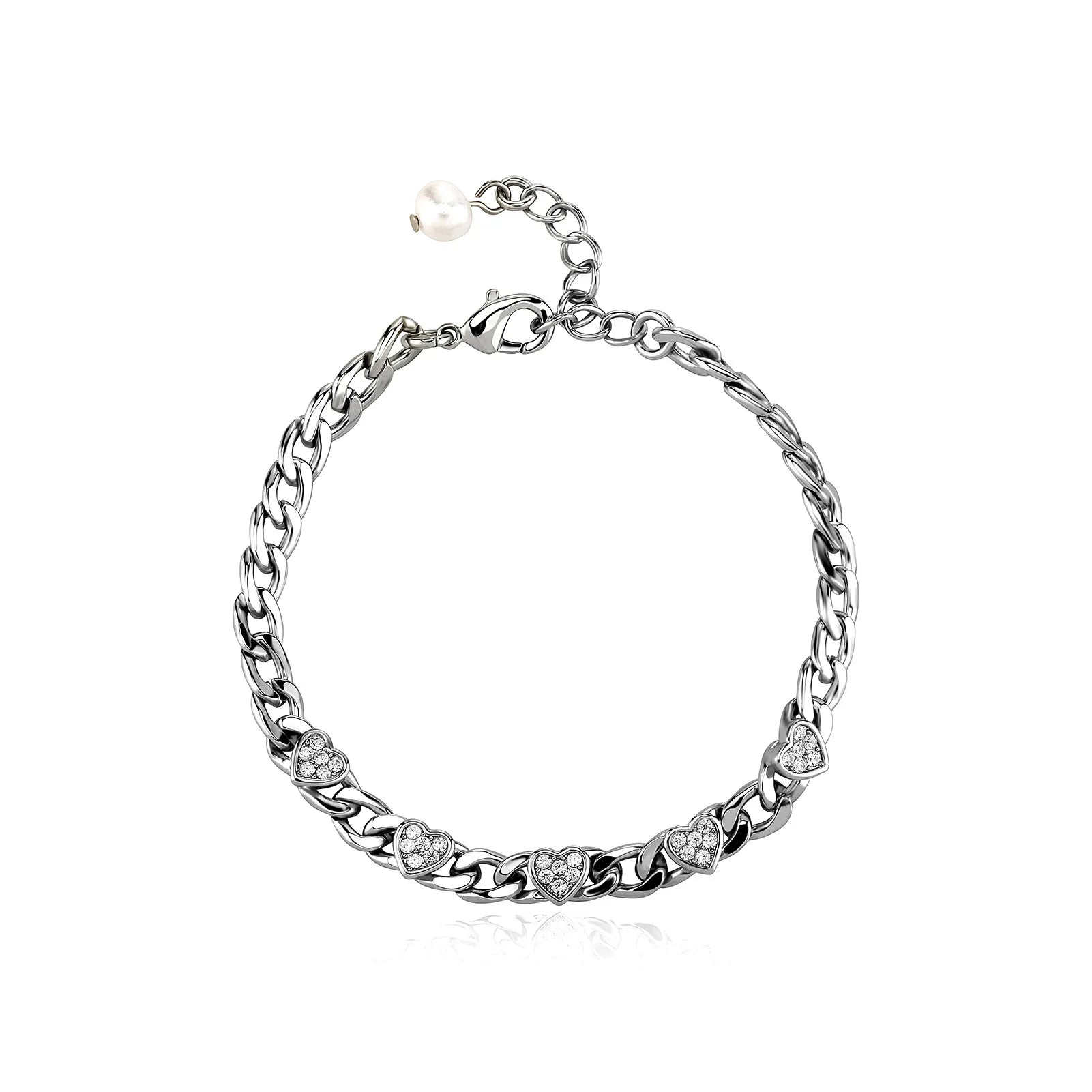 Ice Stone 6mm Heart Cuban Bracelet Iced Out