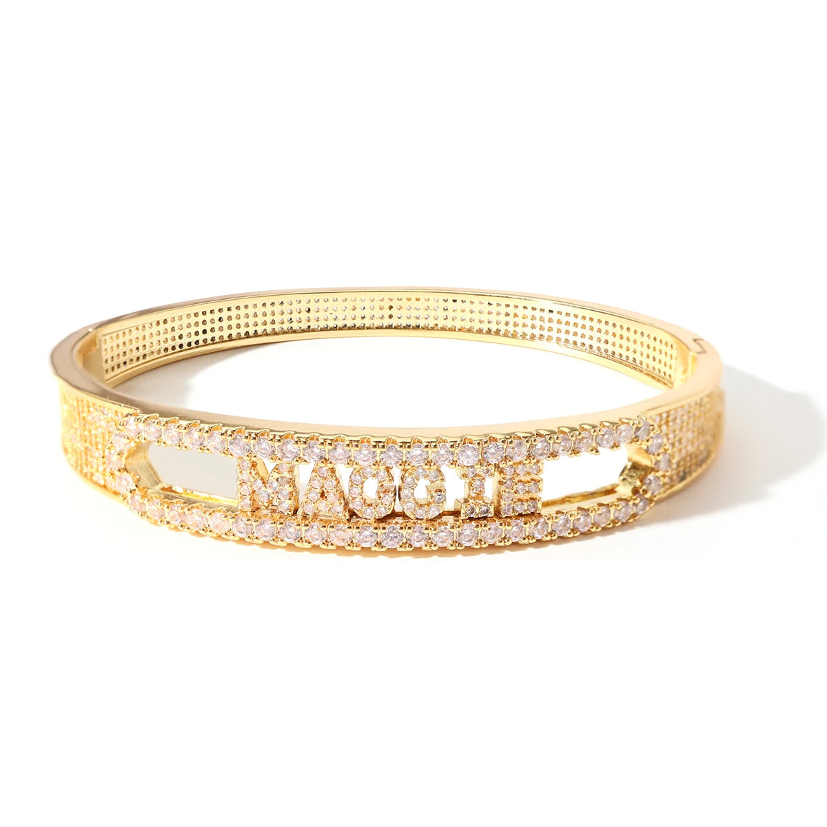 Custom Jewelry 26 Alphabet Initial Letters bracelets & bangles Moving Letter DIY Gold Name Bangle