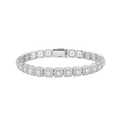 Exquisite 6mm VVS D Moissanite Blingbling Square Diamond Bracelet 925 Sterling Silver Tennis Chain Jewelry