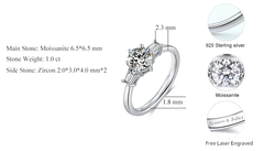 Ice Stone 1.0ct VVS Moissanite Promise Wedding Ring