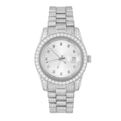 Ice Stone New Hip Hop Gold Plated Stainless Steel Quartz Watch