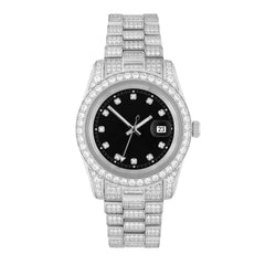 Ice Stone New Hip Hop Gold Plated Stainless Steel Quartz Watch