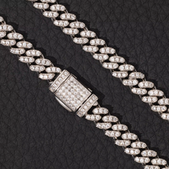 Ice Stone 6mm VVS Moissanite Cuban Chain Silver Men