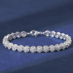 Ice Stone Bling Bling 8mm Flower CZ Diamond Tennis Chain Bracelet
