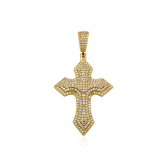 Fashion Design Cross Pendant Necklace 18K Gold Rhodium Plating 5A Zircon Pendant Jewelry Hip Hop Cross Pendant