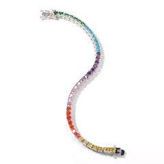 Ice Stone 4mm Rainbow Tennis Chain Bracelet