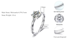 Ice Stone 14K White Gold Moissanite Engagement Ring