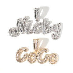 Hip Hop Custom Letters Jewelry Iced Out Name Chain Necklace DIY bling bling  jewelry Name Plate Necklace Personalised