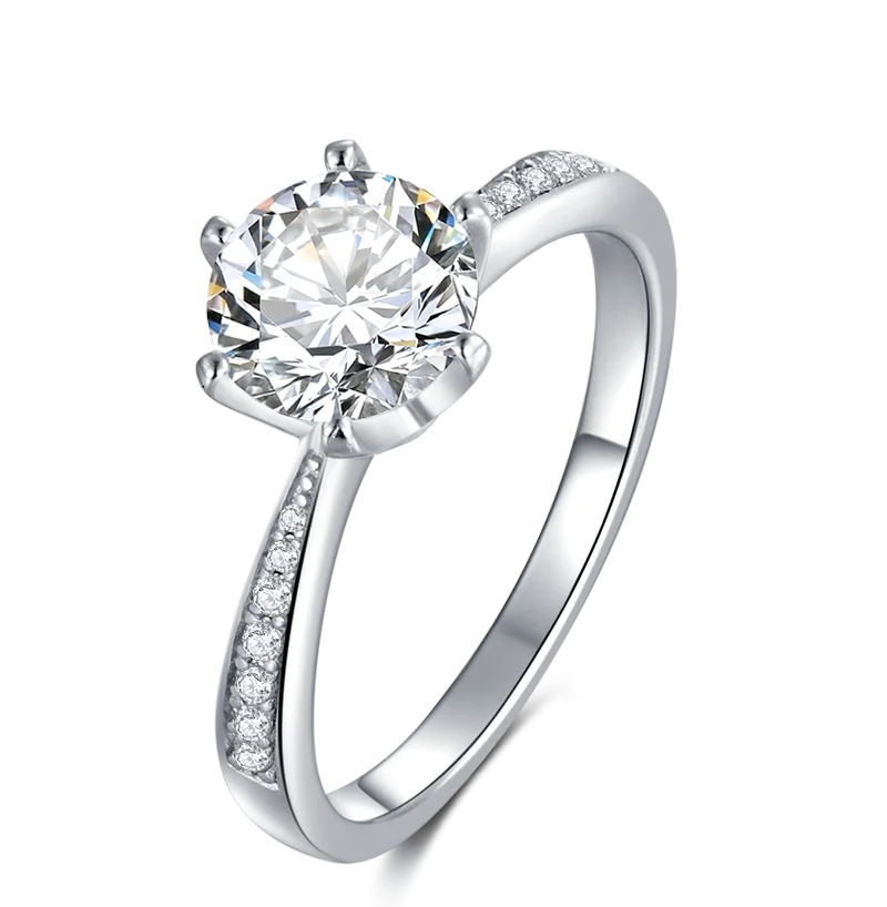 D Color  VVS 1.5ct Iced Out Jewelry Round Cut Moissanite Engagement Diamond Rings Jewelry for Women