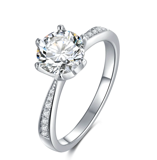 D Color  VVS 1.5ct Iced Out Jewelry Round Cut Moissanite Engagement Diamond Rings Jewelry for Women