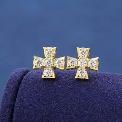 Ice Stone VVS Moissanite Iced Out Cross Earrings