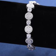 New Design Men GRA Certificated Stylish S925 Silver Non Tarnish Vvs Moissanite Round 9mm Tennis Bracelet for Wedding Gift