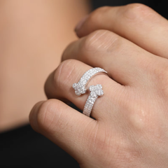 Ice Stone S925 Sterling Silver Moissanite Clover Ring