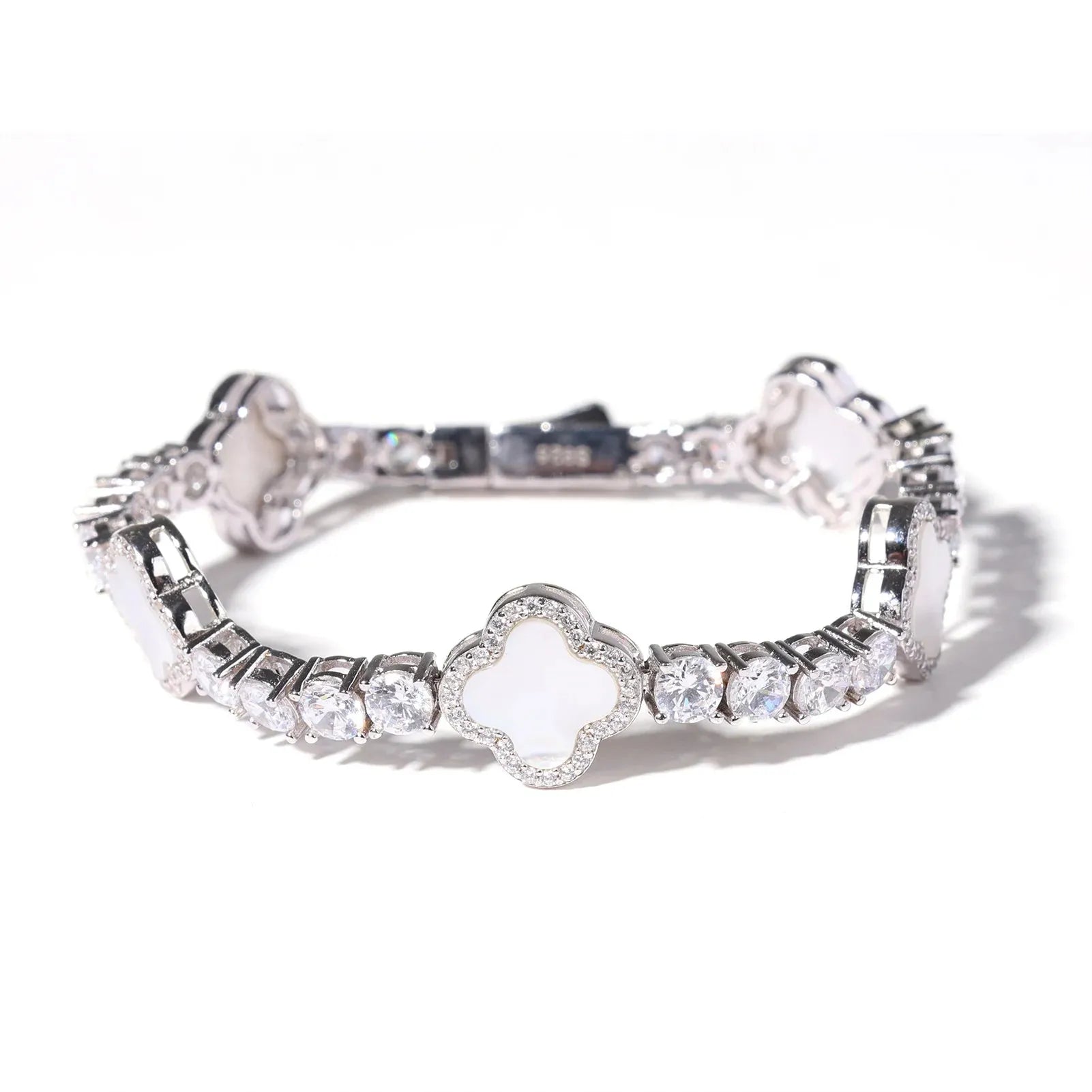 Hot Selling VVS D Moissanite 925 Silver Hip Hop Bangle Jewelry New Design Clover Bracelet Charming Elegant Luxury Bracelet