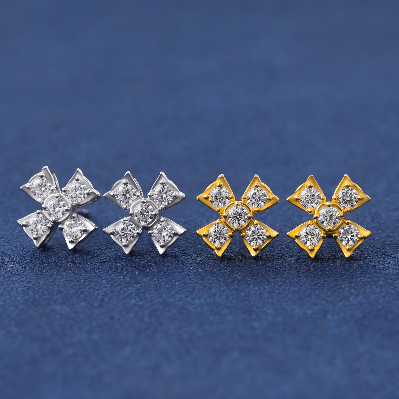 Luxury Design Iced Out 925 Sterling Silver Jewelry Fine Vvs D Moissanite Hip Hop Cross Stud Earrings for Man Woman