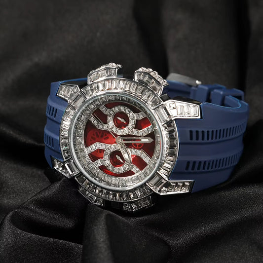 Ice Stone Fashion Baguette Bling Iced Out Rhinestone Hip Hop Watch
