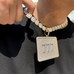 Rectangle 8cm Big Size Customize Name Personalized Name Letters Men Hip Hop Necklace Full Iced Cz Diamond Pendant Necklace