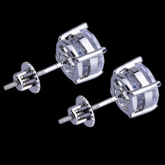 Ice Stone Gold Silver Iced Out Big CZ Stud Earrings