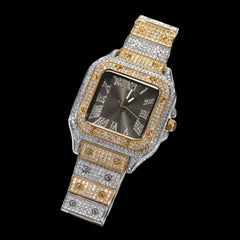 Ice Stone Hot Sale Pink Blue Square Hip Hop Watch