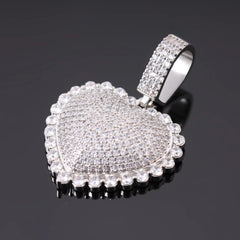 Ice Stone Hot Sale Love Heart Pendant 4MM Tennis Chain