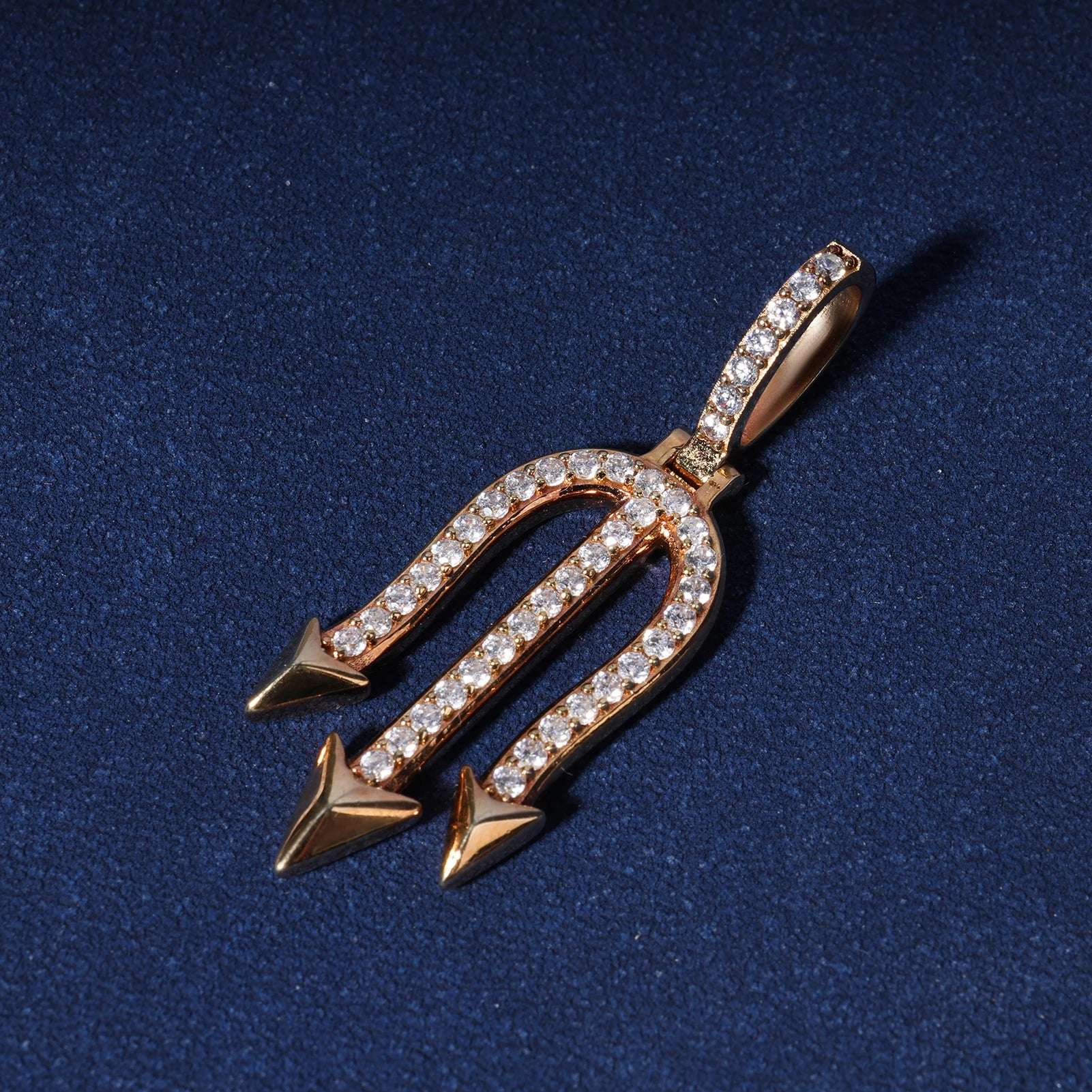 Fashion Mens Hip Hop Jewelry 925 Sterling Silver VVS Moissanite Diamond  Necklace Hot Selling Iced Out Trident Pendant