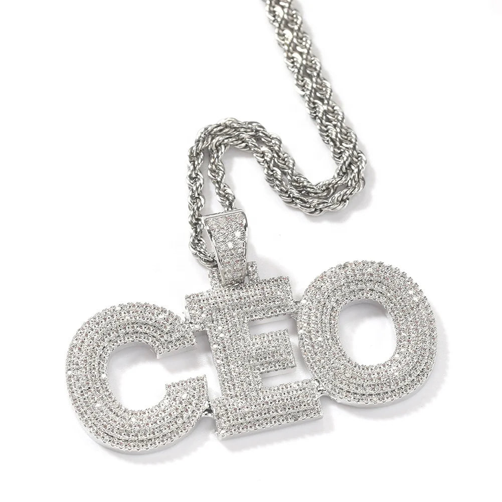 2021 Fashion Hiphop Jewelry Big Name Pendants for Necklace Iced Out Initial Name Necklace AAA CZ Jewelry