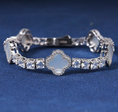 Hot Selling VVS D Moissanite 925 Silver Hip Hop Bangle Jewelry New Design Clover Bracelet Charming Elegant Luxury Bracelet