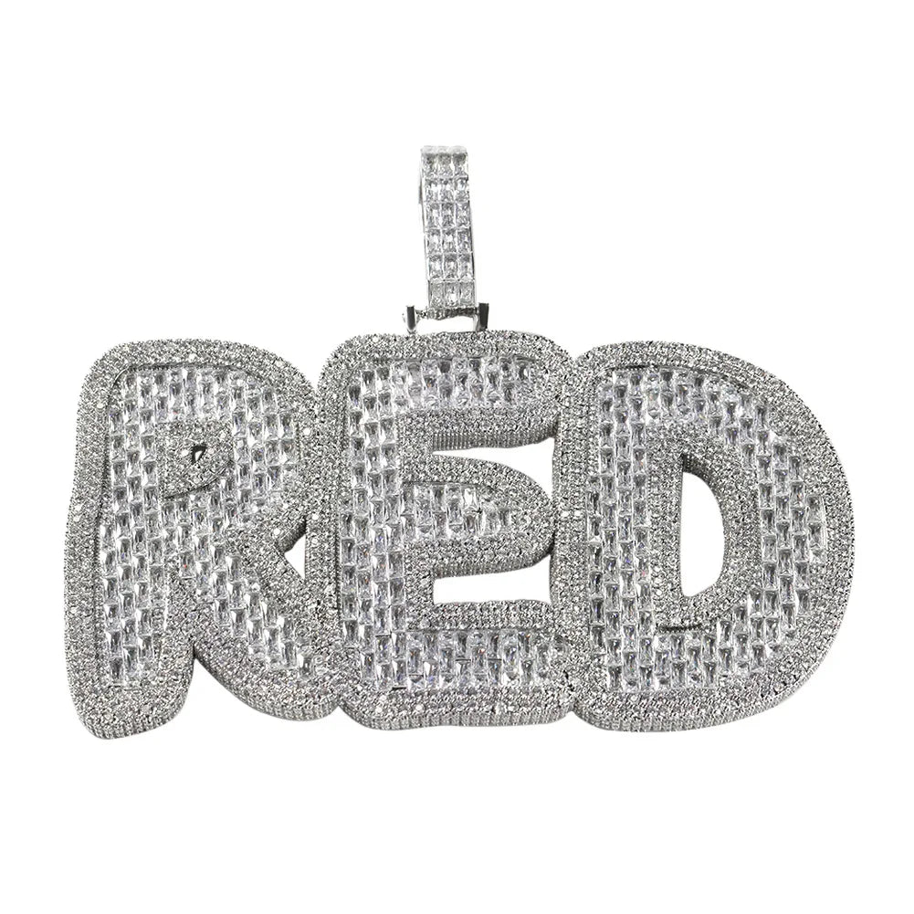 New Arrival Hip Hop Diamond Letter Pendant Custom Name Necklace Brass and AAAAA+Zircon Iced Out Jewelry 18K Gold Plated