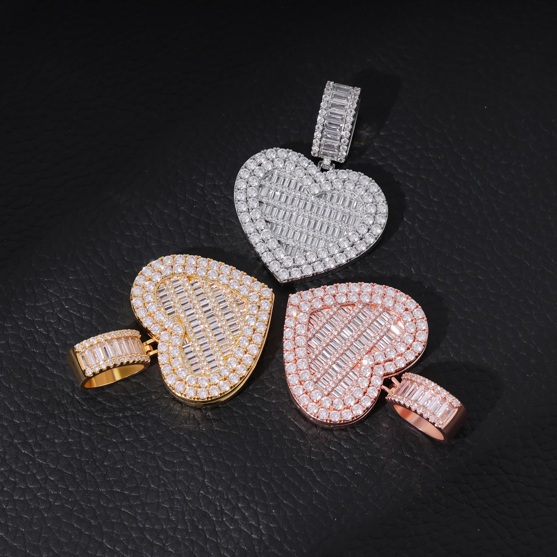 Ice Stone Wholesale Iced Out CZ Flip Heart Photo Locket