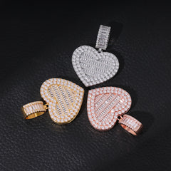 Ice Stone Wholesale Iced Out CZ Flip Heart Photo Locket