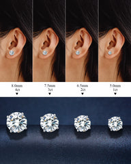 Ice Stone Moissanite Silver Stud Earrings for Women