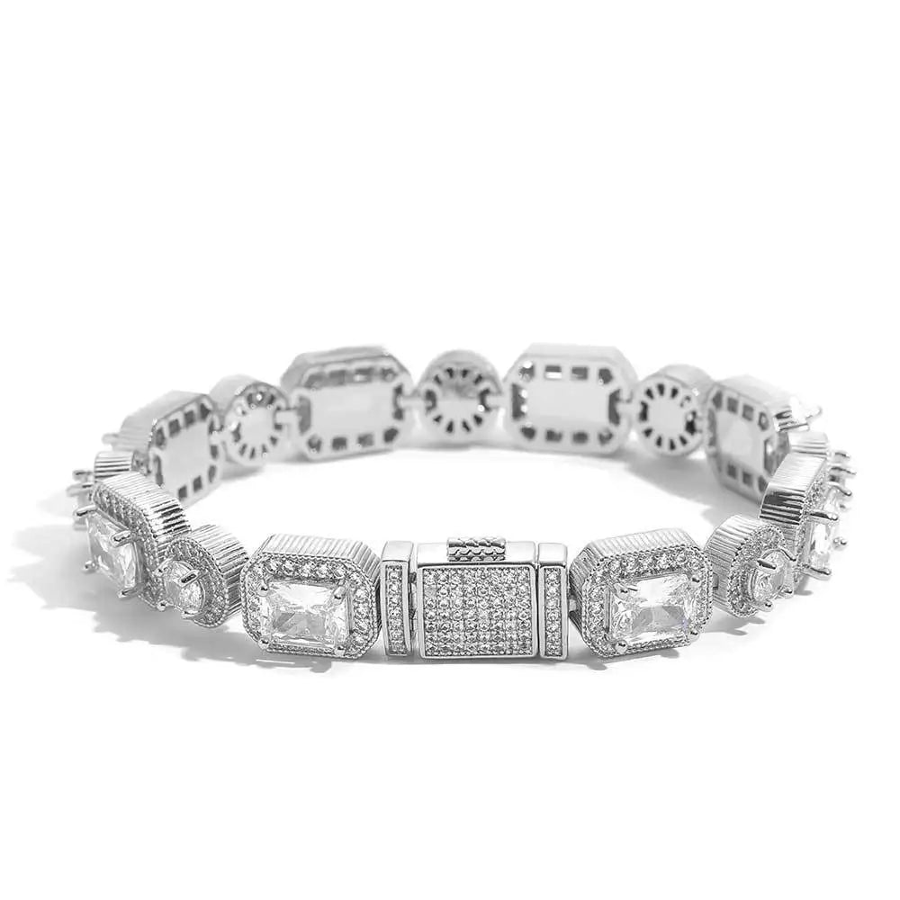 Top Icy Iced Out Big Diamond Fashion Jewelry Bracelets Brass 18K Gold Plated 3A CZ Shiny Bangle Bracelets Women Men