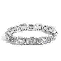 Top Icy Iced Out Big Diamond Fashion Jewelry Bracelets Brass 18K Gold Plated 3A CZ Shiny Bangle Bracelets Women Men