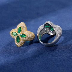 Ice Stone 18K Gold Plated Hip Hop Zircon Ring